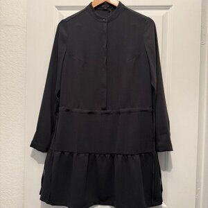 NWT Allsaints Lin Sleeve Dress Size 6 in Smoke Black